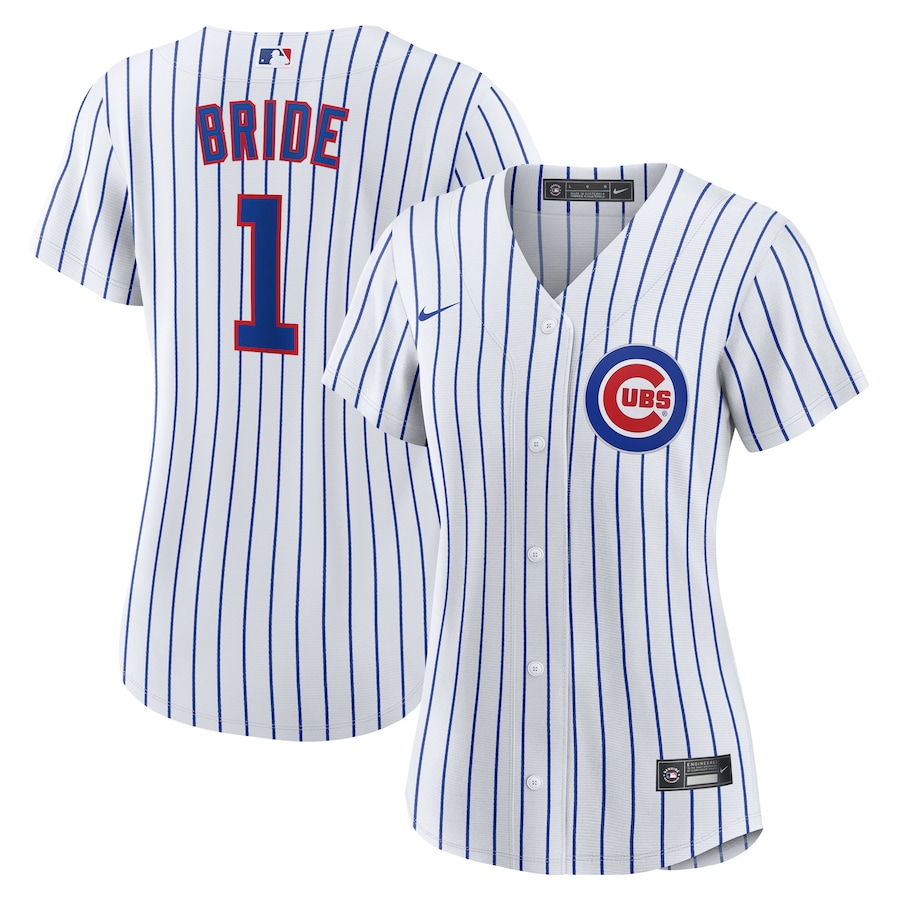 Women's Chicago Cubs Nike White #1 Bride Home Replica Jersey - ujerseystore