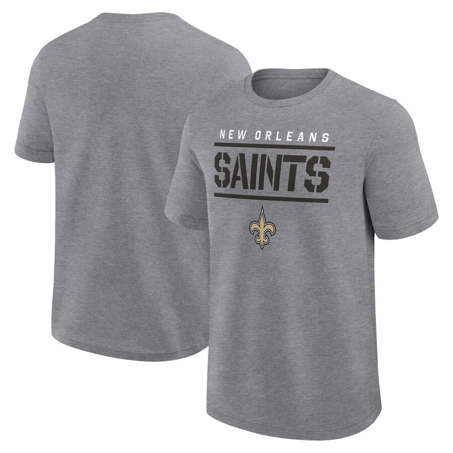 Men's New Orleans Saints Fanatics Heather Gray Big & Tall Top Notch T-Shirt - ujerseystore