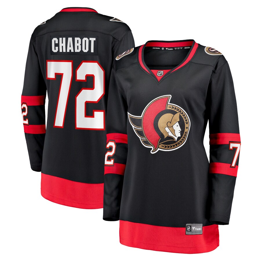 Women's Ottawa Senators Thomas Chabot Fanatics Branded Black 2020/21 Home Premier Breakaway Player Jersey - ujerseystore