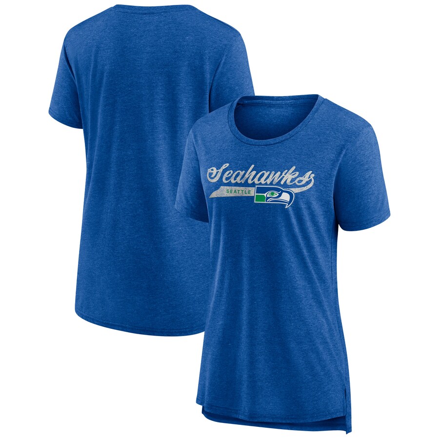 Women's Seattle Seahawks Fanatics Heather Royal Original Play Tri-Blend T-Shirt - ujerseystore