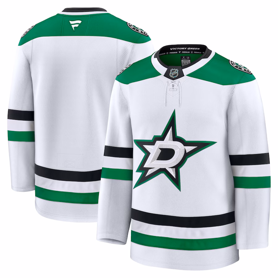 Men's Dallas Stars Fanatics White Away Premium Jersey - ujerseystore