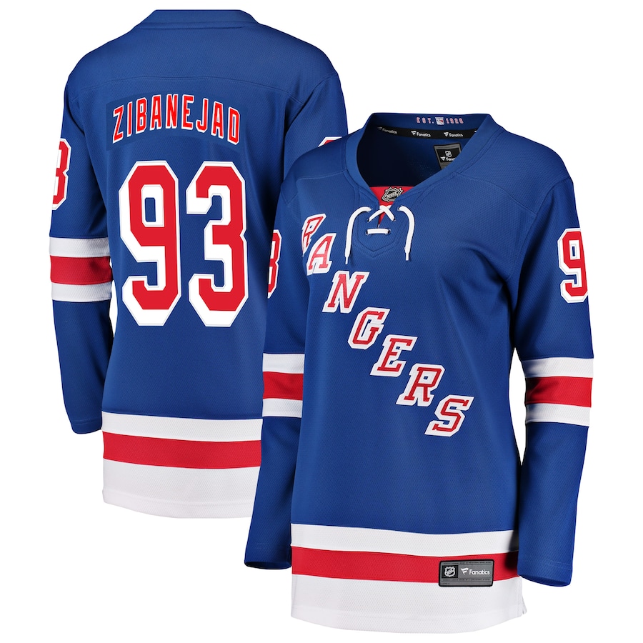 Women's New York Rangers Mika Zibanejad Fanatics Blue Breakaway Player Jersey - ujerseystore