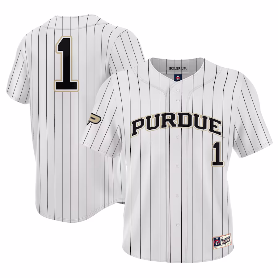 #1 Purdue Boilermakers GameDay Greats Youth Lightweight Baseball Jersey - White - ujerseystore