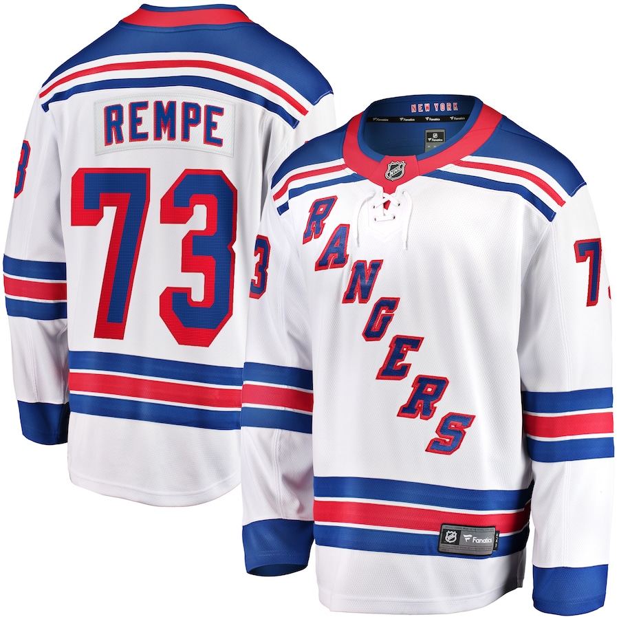 Men's New York Rangers Matt Rempe Fanatics White Away Premier Breakaway Player Jersey - ujerseystore