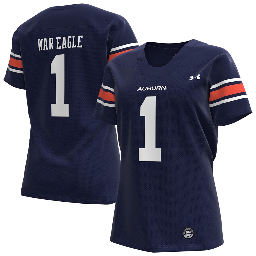 #1 Auburn Tigers Under Armour Women's Replica Football Jersey - Navy - ujerseystore