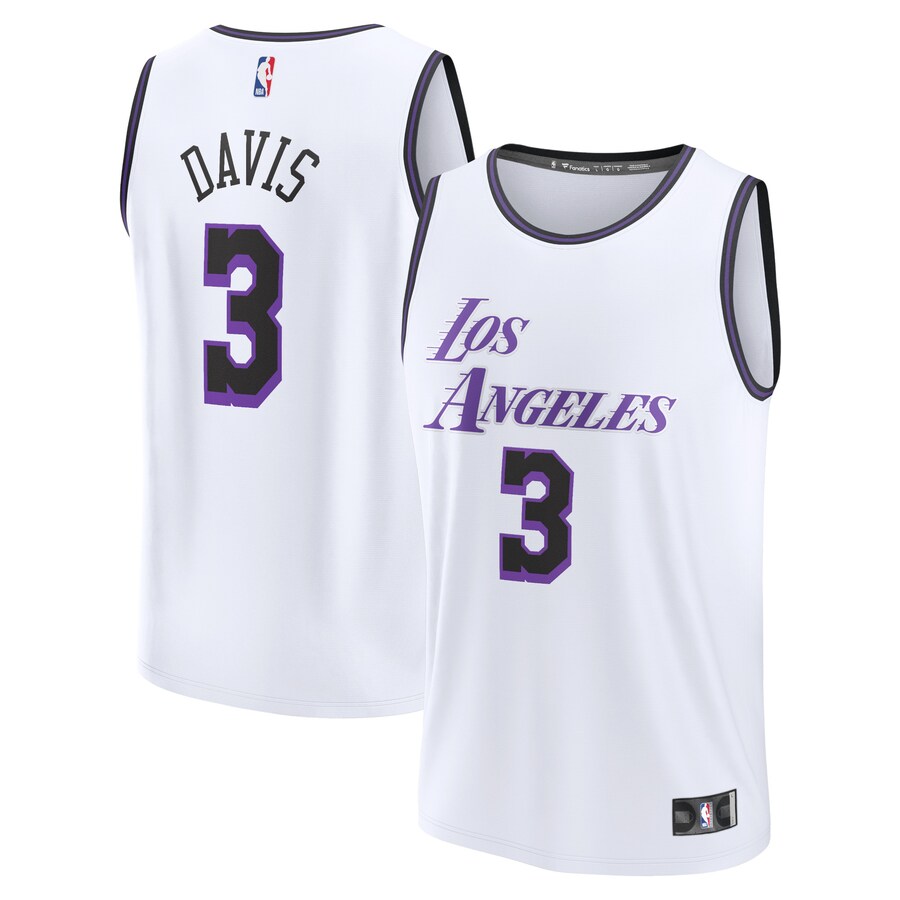 Men's Los Angeles Lakers Anthony Davis Fanatics White Fastbreak Jersey - City Edition - ujerseystore