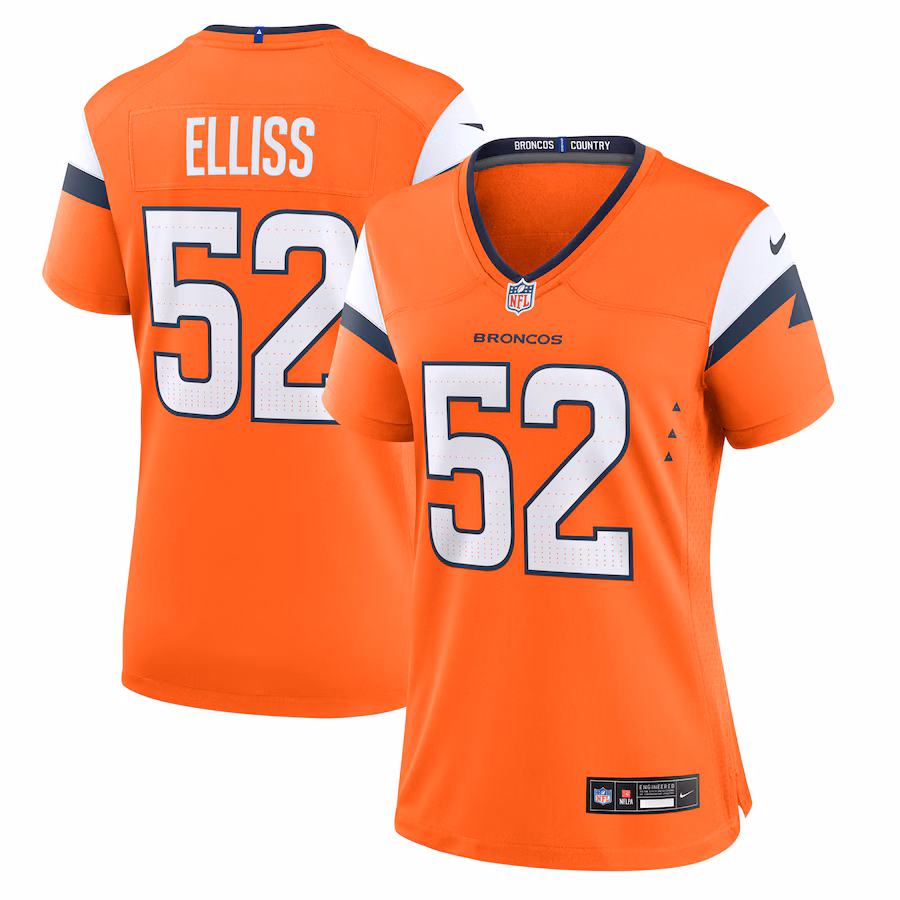 Women's Denver Broncos Jonah Elliss Nike Orange Team Game Jersey - ujerseystore