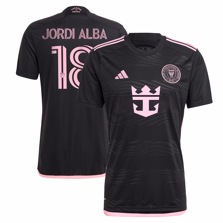 Men's Inter Miami CF Jordi Alba Ramos adidas Black 2024 La Noche Replica Player Jersey - ujerseystore