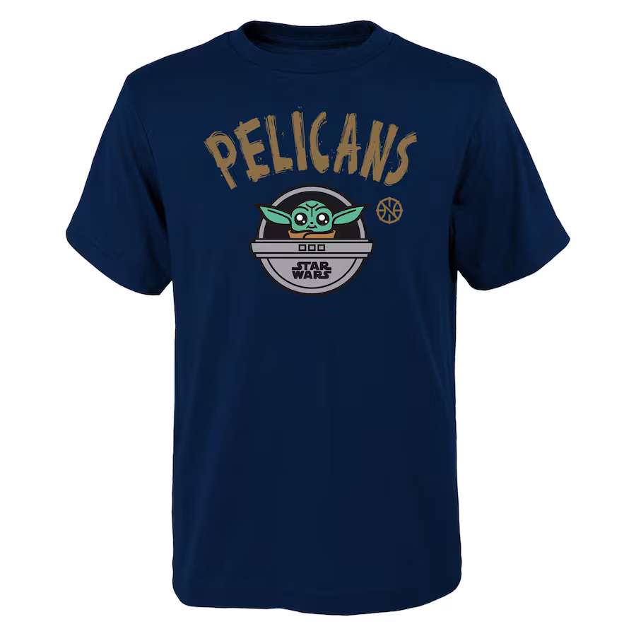 Youth New Orleans Pelicans Navy Star Wars The Child T-Shirt - ujerseystore