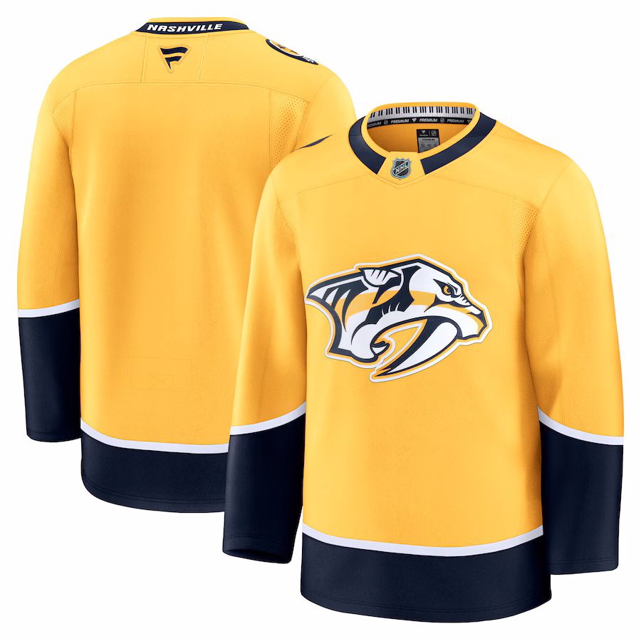 Men's Nashville Predators Fanatics Yellow Home Premium Jersey - ujerseystore