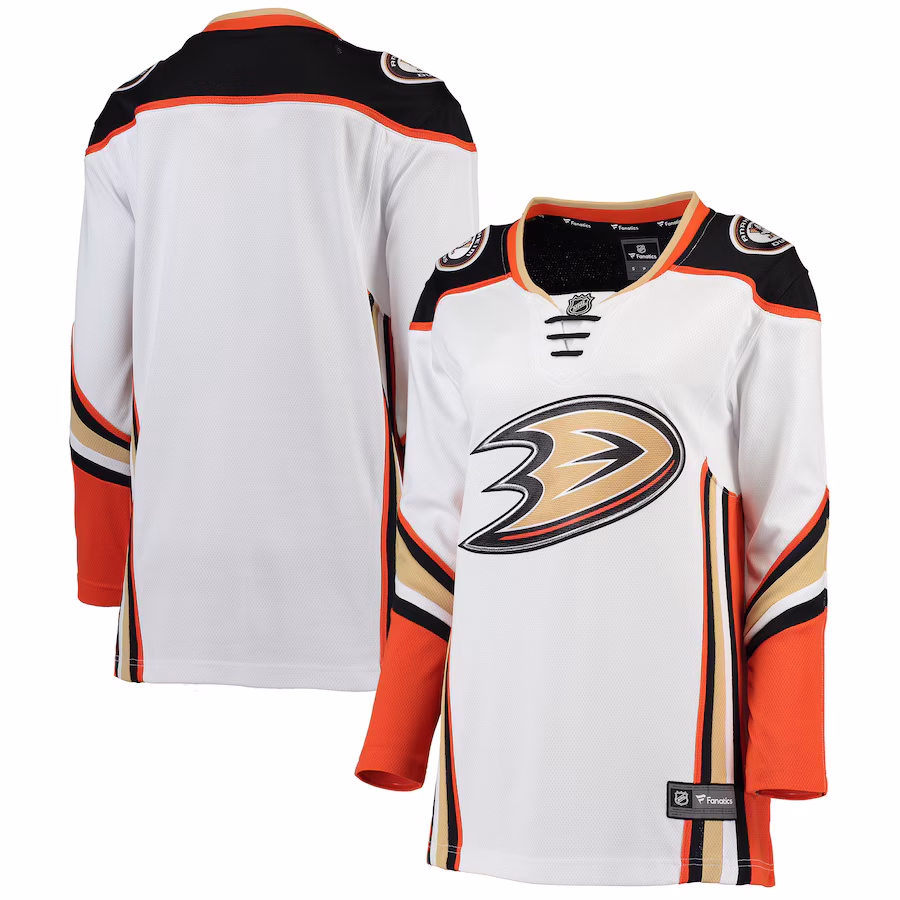 Women's Anaheim Ducks Fanatics White Away Breakaway Jersey - ujerseystore