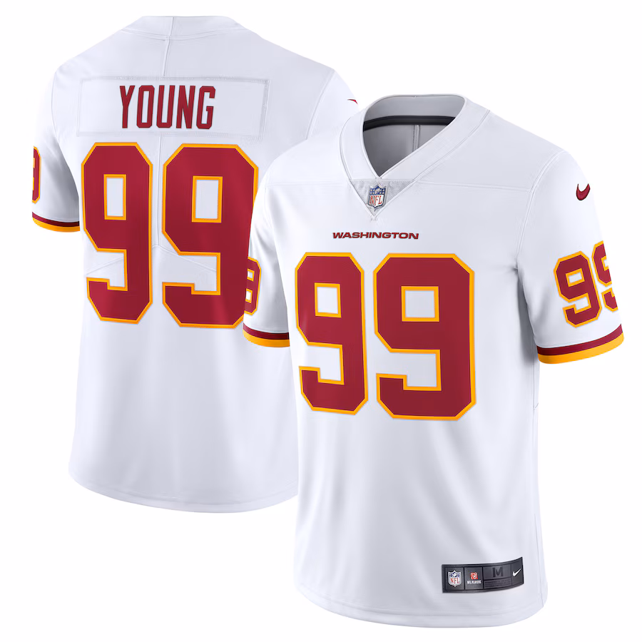 Men's Washington Football Team Chase Young Nike White Vapor Limited Jersey - ujerseystore