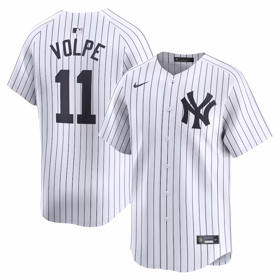 Youth New York Yankees Anthony Volpe Nike White Home Limited Player Jersey - ujerseystore