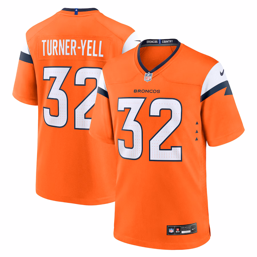 Men's Denver Broncos Delarrin Turner-Yell Nike Orange Team Game Jersey - ujerseystore