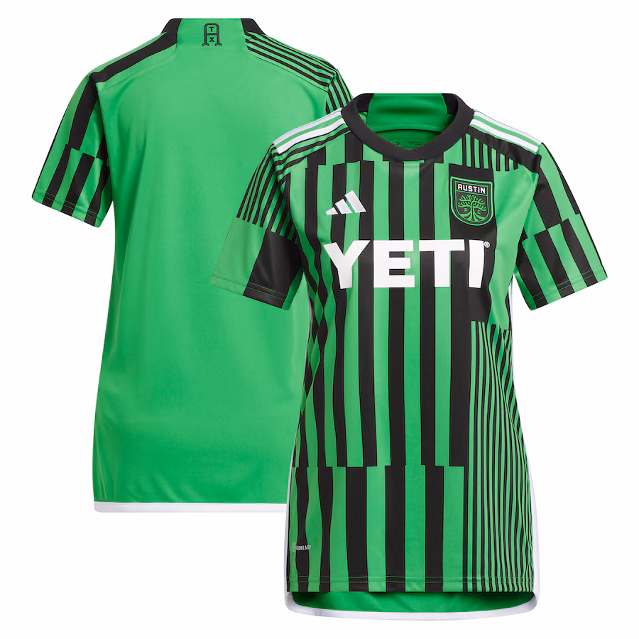 Women's Austin FC adidas Green 2023 Las Voces Kit Replica Jersey - ujerseystore
