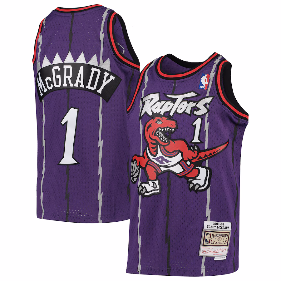 Youth Toronto Raptors Tracy McGrady Mitchell & Ness Purple 1998-99 Hardwood Classics Swingman Throwback Jersey - ujerseystore