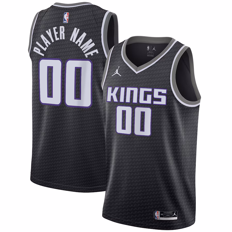 Men's Sacramento Kings Jordan Brand Black Swingman Custom Jersey - Statement Edition - ujerseystore