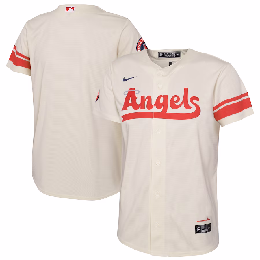Youth Los Angeles Angels Nike Cream City Connect Replica Team Jersey - ujerseystore