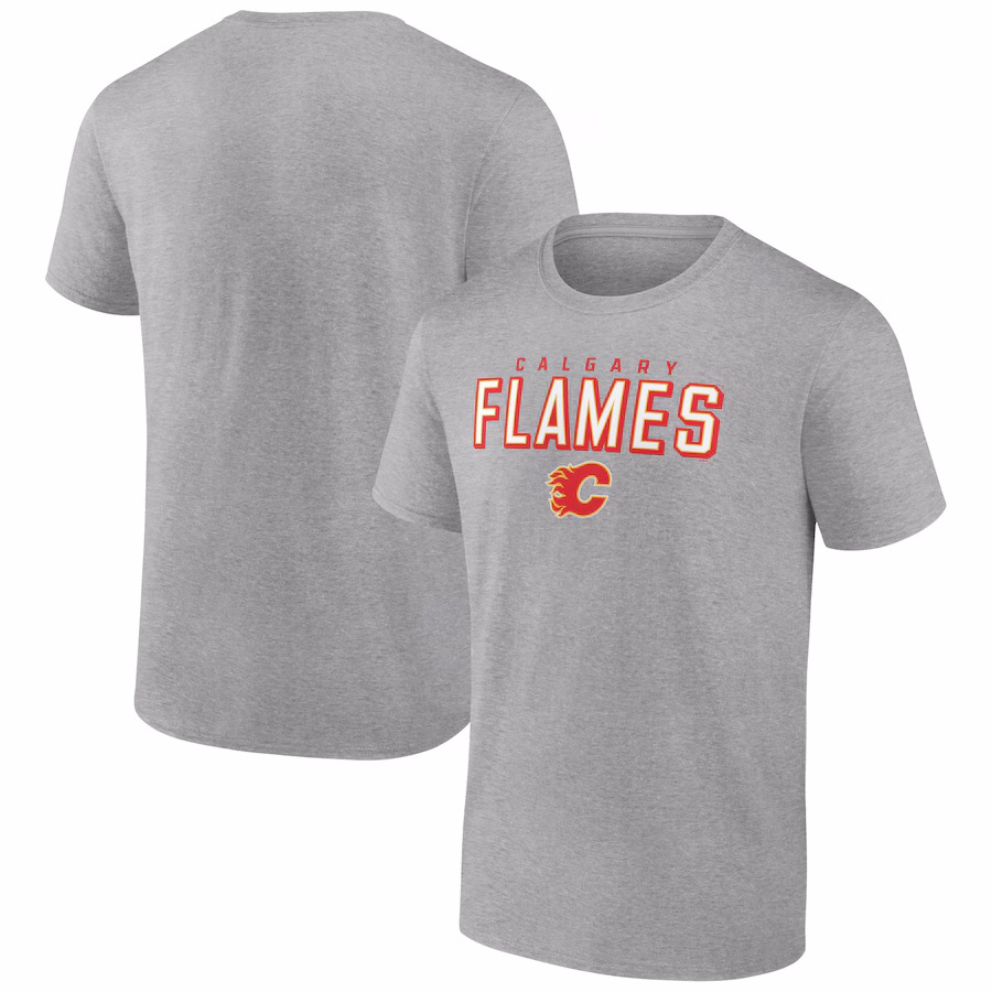 Men's Calgary Flames Heathered Gray Swagger T-Shirt - ujerseystore