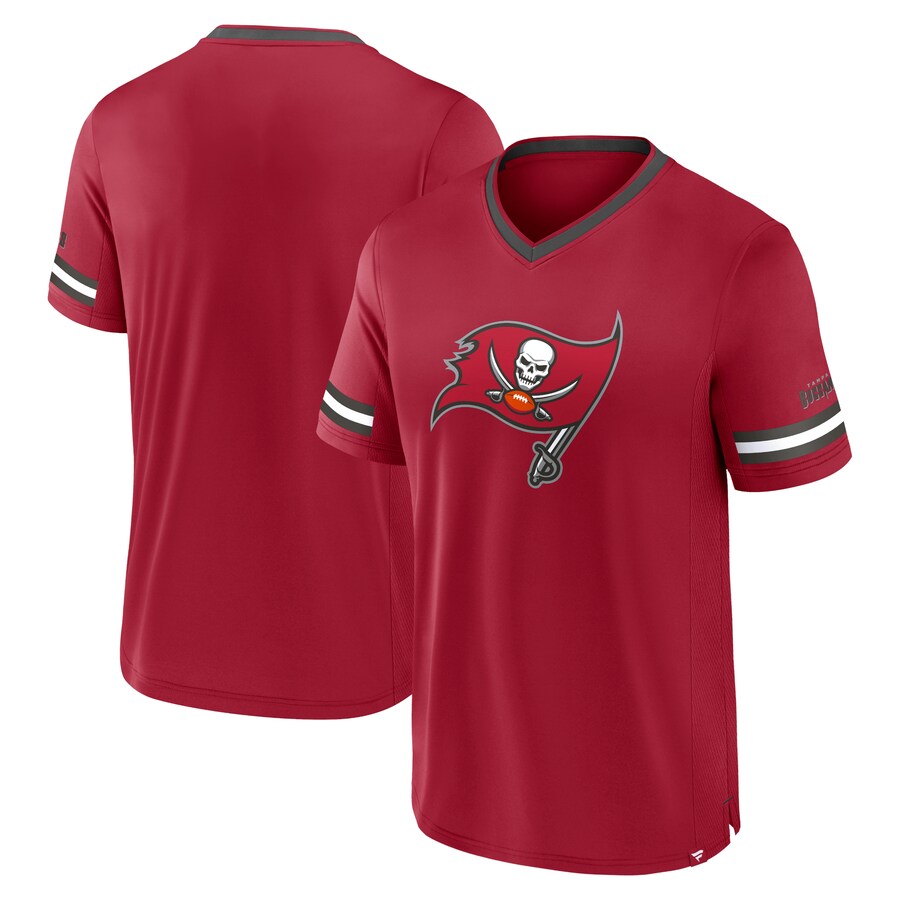 Men's Tampa Bay Buccaneers Fanatics Red Stripe Stacking T-Shirt - ujerseystore