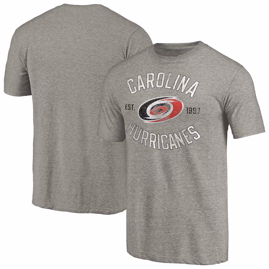 Men's Carolina Hurricanes Ash Heritage Tri-Blend T-Shirt - ujerseystore