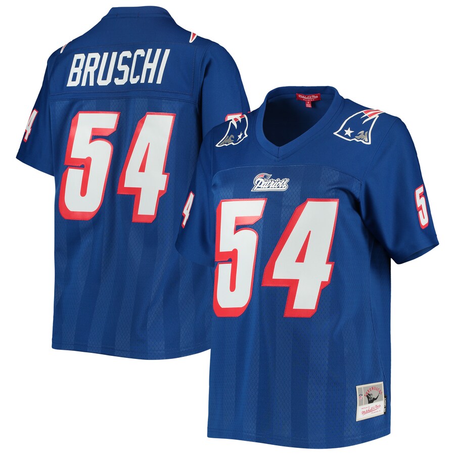 Women's New England Patriots Tedy Bruschi Mitchell & Ness Royal Legacy Replica Player Jersey - ujerseystore