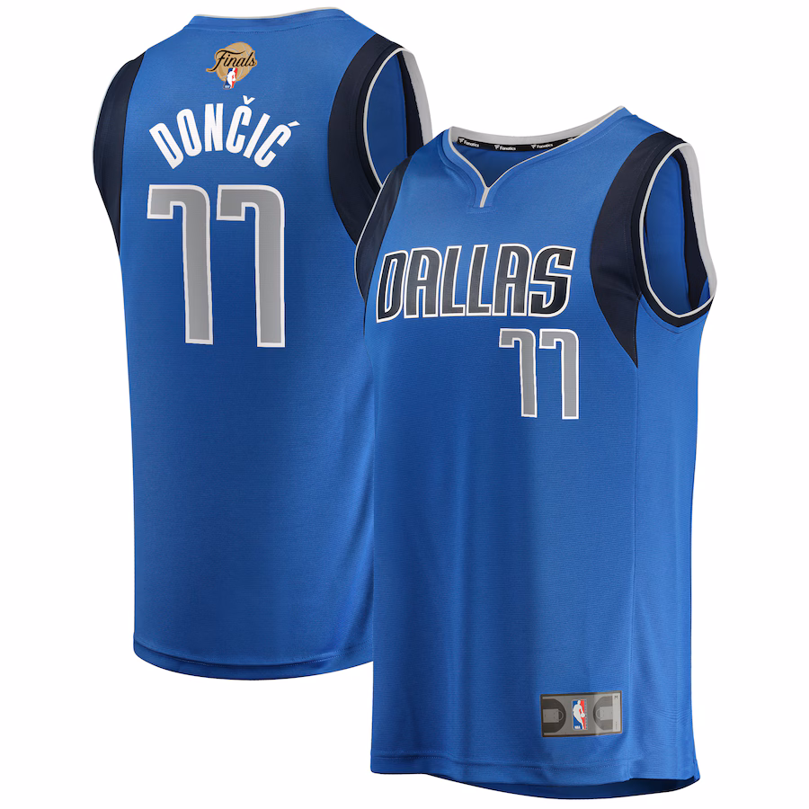 Youth Dallas Mavericks Luka Dončić Fanatics Blue 2024 NBA Finals Fast Break Replica Player Jersey - Icon Edition - ujerseystore