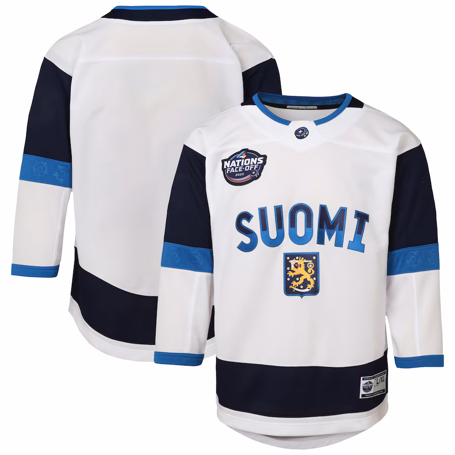 Youth Finland White 2025 4 Nations Face-Off Premier Jersey - ujerseystore