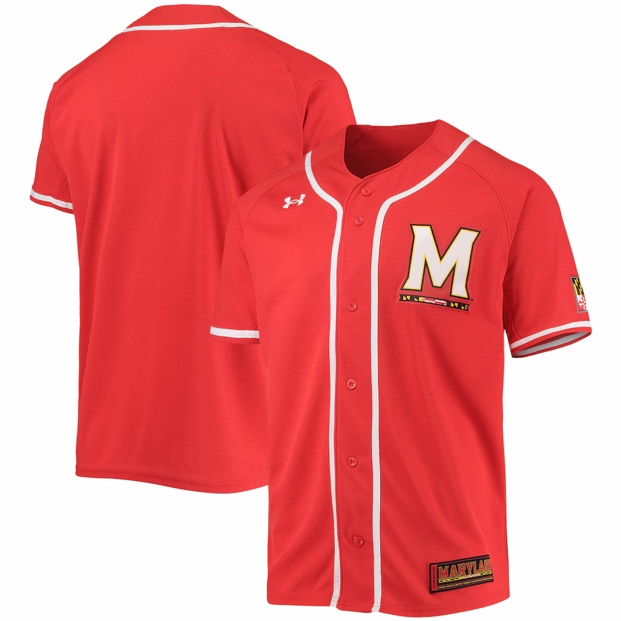 Men's Under Armour Red Maryland Terrapins Replica Baseball Jersey - ujerseystore