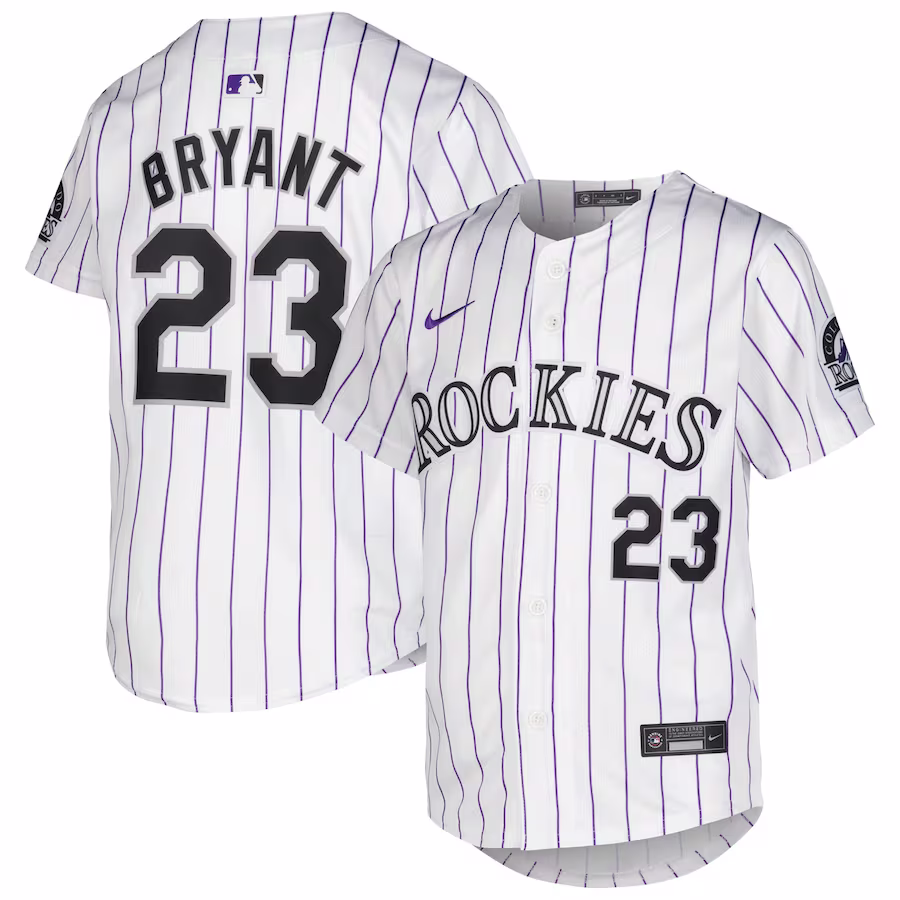 Youth Colorado Rockies Kris Bryant Nike White Home Limited Player Jersey - ujerseystore