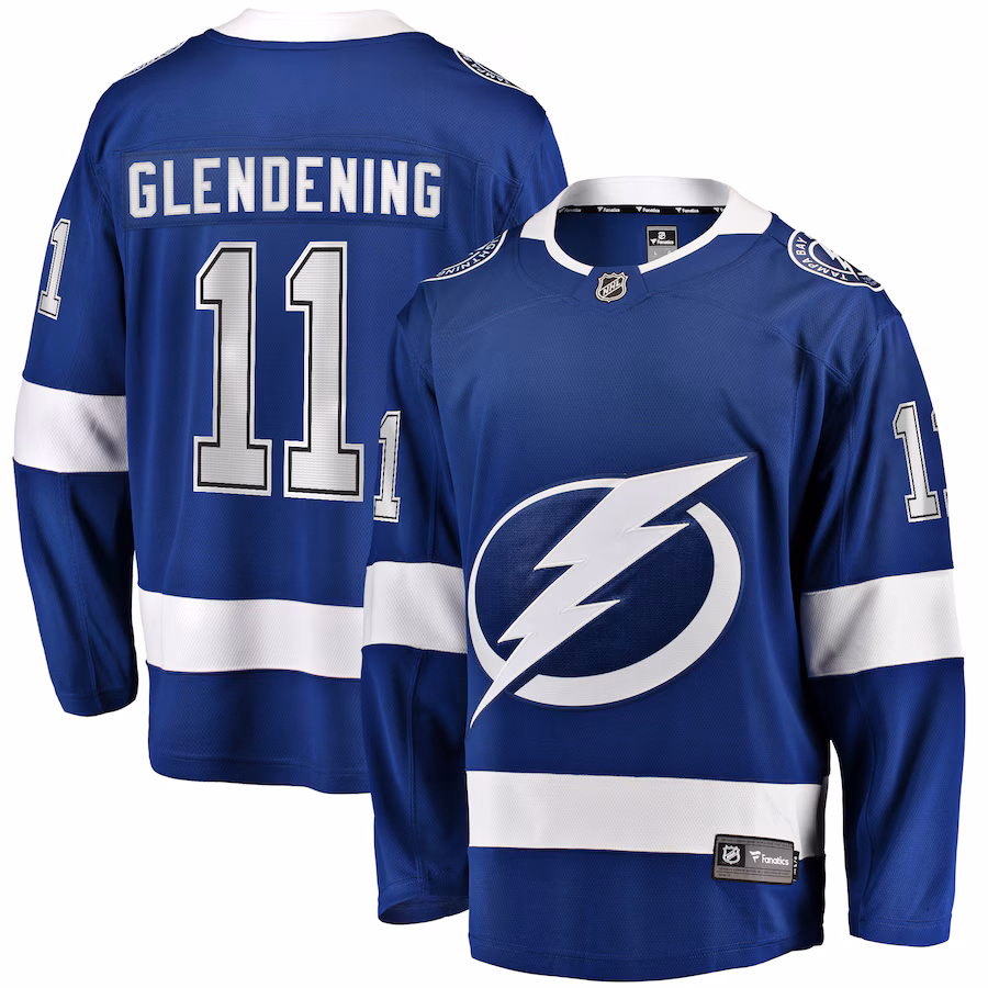 Men's Tampa Bay Lightning Luke Glendening Fanatics Blue Home Breakaway Jersey - ujerseystore
