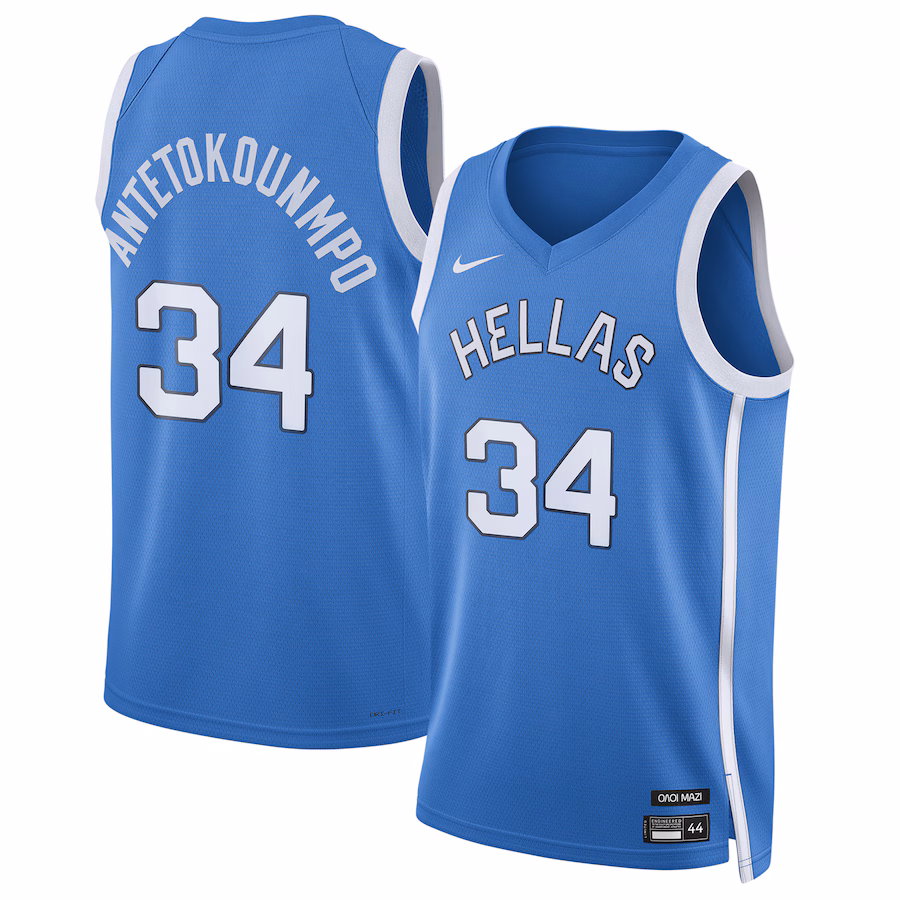 Men's Greece Basketball Giannis Antetokounmpo Nike Blue 2024 Summer Olympics Player Limited Basketball Jersey - ujerseystore