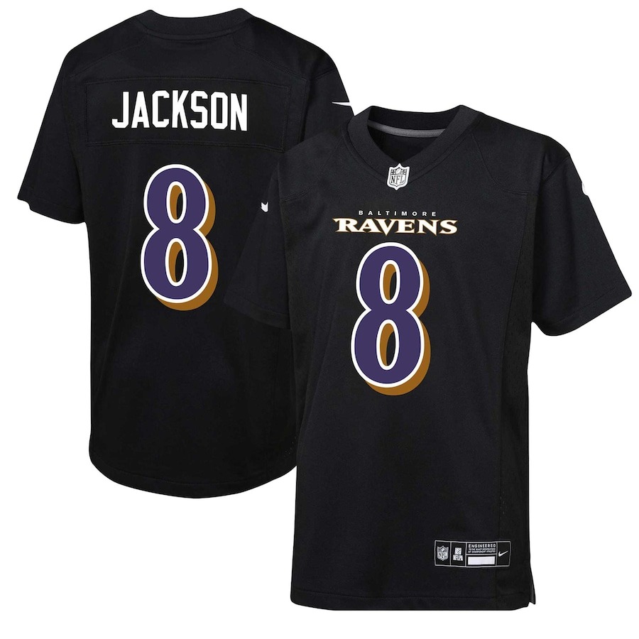 Youth Baltimore Ravens Lamar Jackson Nike Black Fashion Game Jersey - ujerseystore