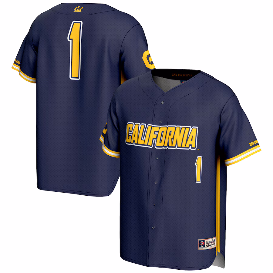 Youth GameDay Greats #1 Navy Cal Bears Lightweight Baseball Jersey - ujerseystore