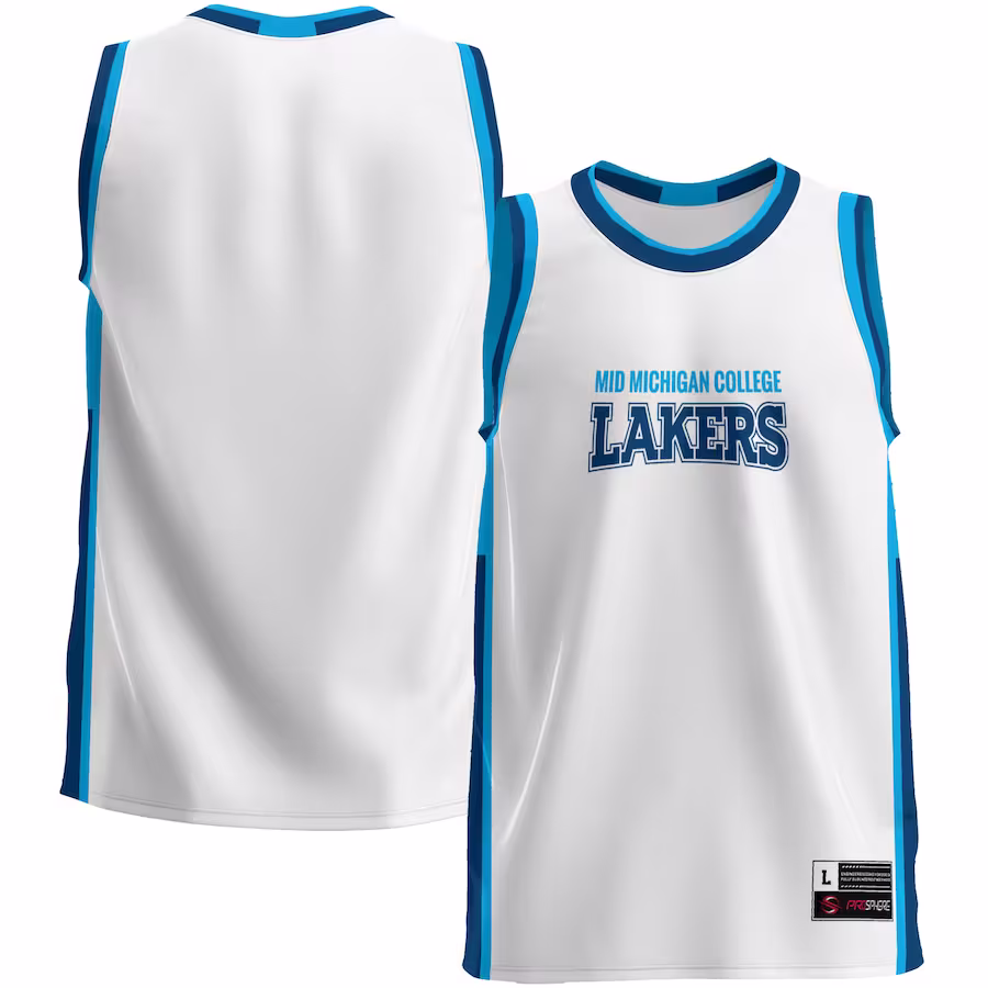 Mid Michigan College GameDay Greats Youth  Lightweight Basketball Jersey - White - ujerseystore