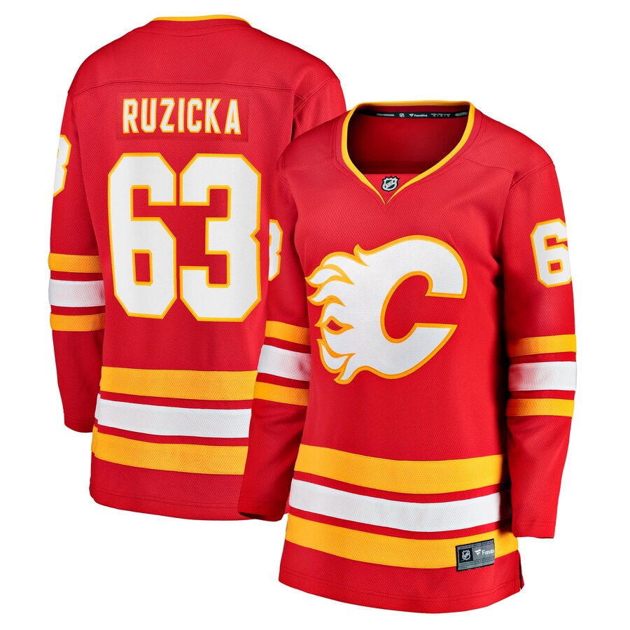 Women's Calgary Flames Adam Ruzicka Fanatics Branded Red Home Breakaway Player Jersey - ujerseystore