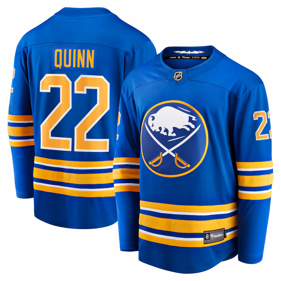 Men's Buffalo Sabres Jack Quinn Fanatics Royal Home Breakaway Jersey - ujerseystore