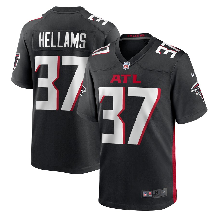 Men's Atlanta Falcons DeMarcco Hellams Nike  Black Team Game Jersey - ujerseystore