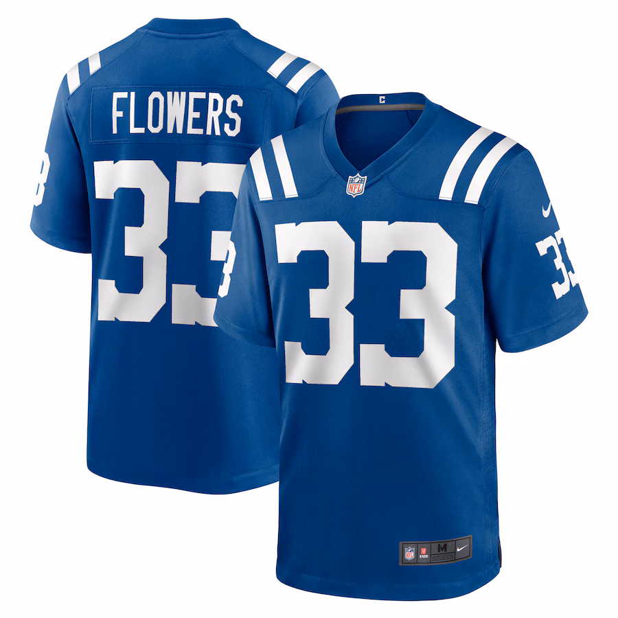 Men's Indianapolis Colts Dallis Flowers Nike Royal Game Player Jersey - ujerseystore