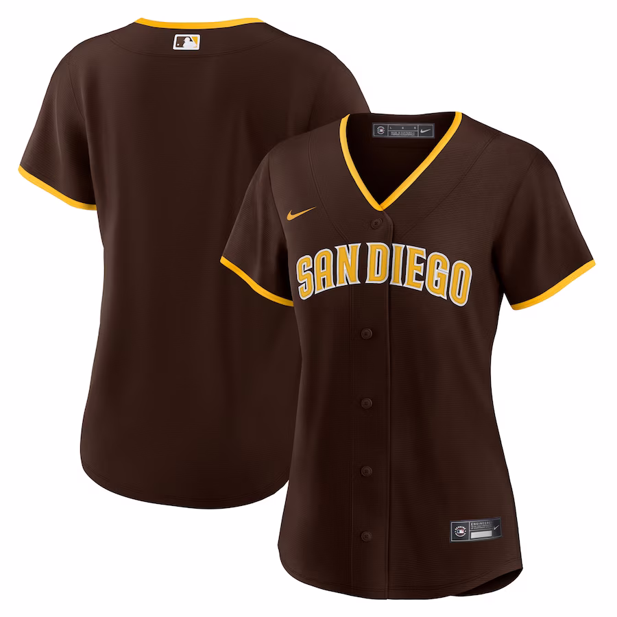 Women's San Diego Padres Nike Brown Road Replica Team Jersey - ujerseystore