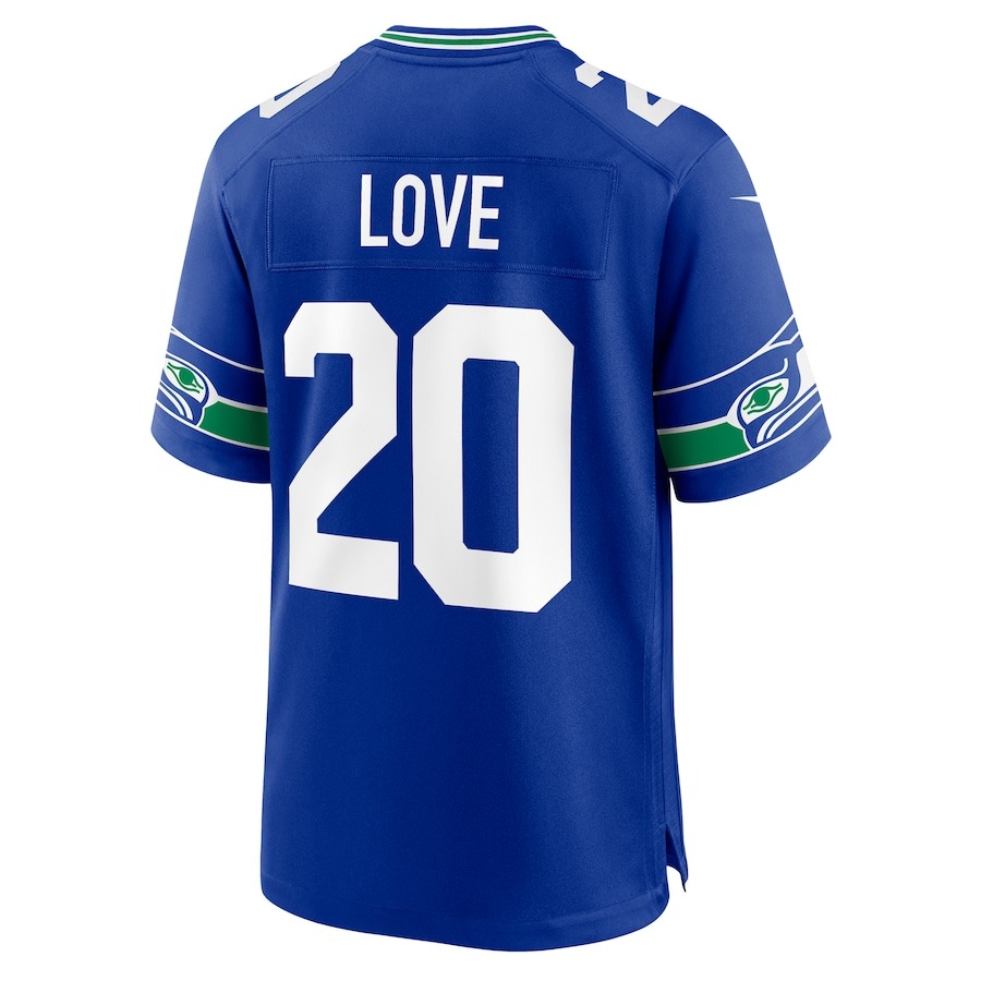 Men's Seattle Seahawks Julian Love Nike Royal Throwback Player Game Jersey - ujerseystore