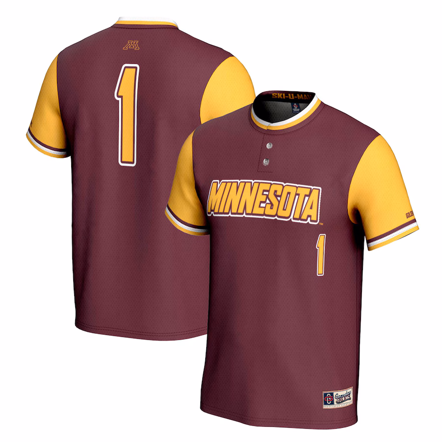 #1 Minnesota Golden Gophers GameDay Greats Youth Lightweight Softball Jersey - Maroon - ujerseystore