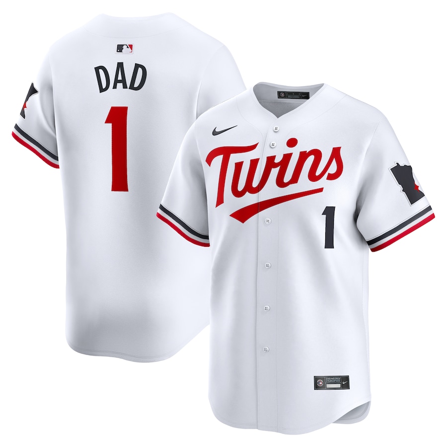 Men's Minnesota Twins Nike White #1 Dad Home Limited Jersey - ujerseystore