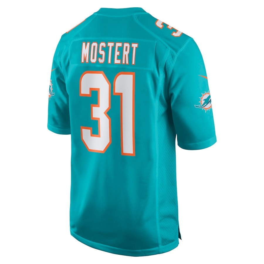 Men's Miami Dolphins Raheem Mostert Nike Aqua Game Jersey - ujerseystore