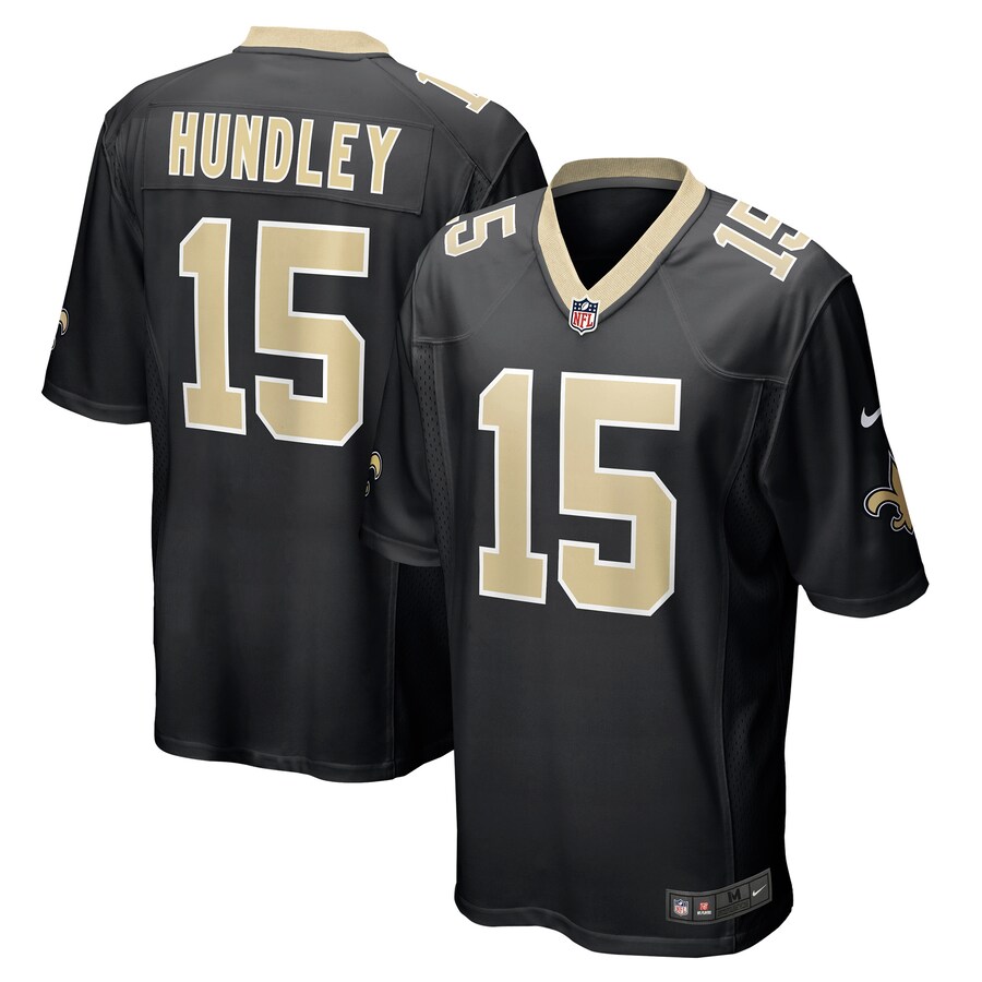 Men's New Orleans Saints Brett Hundley Nike Black Game Player Jersey - ujerseystore