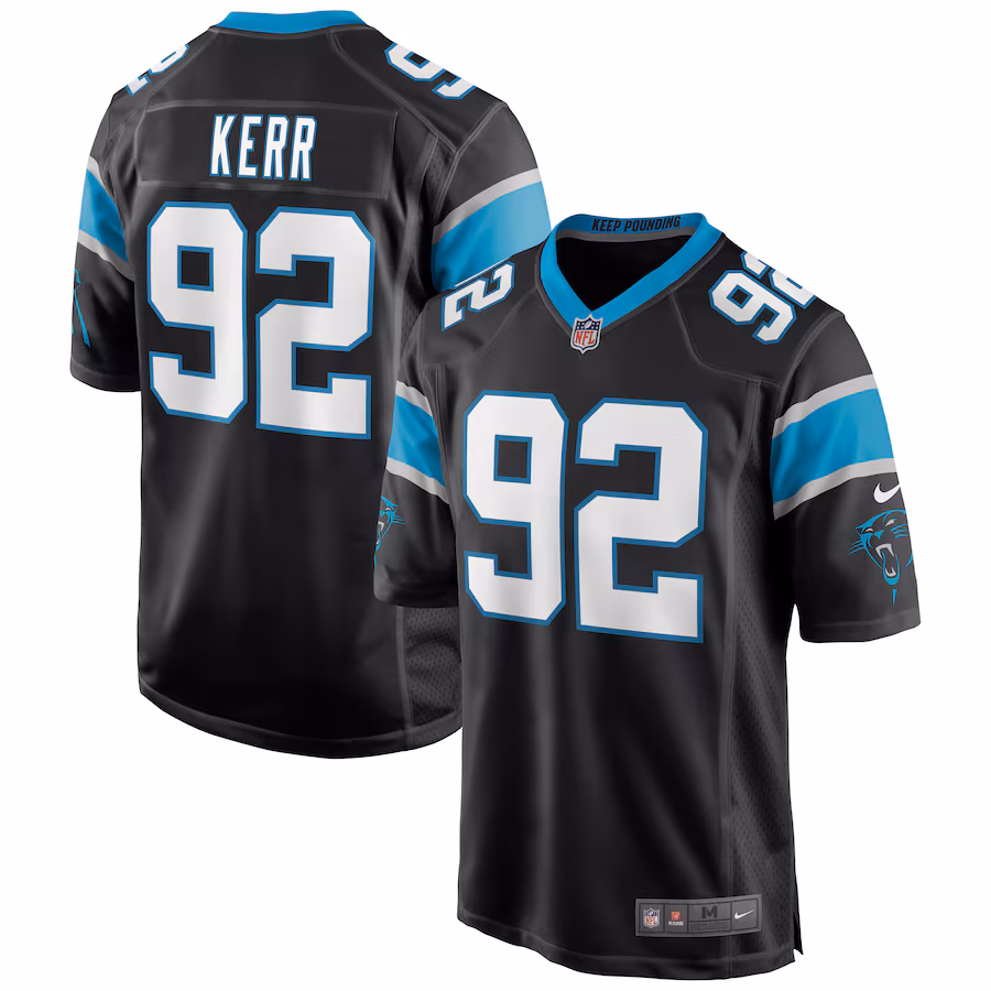 Men's Carolina Panthers Zach Kerr Nike Black Game Jersey - ujerseystore
