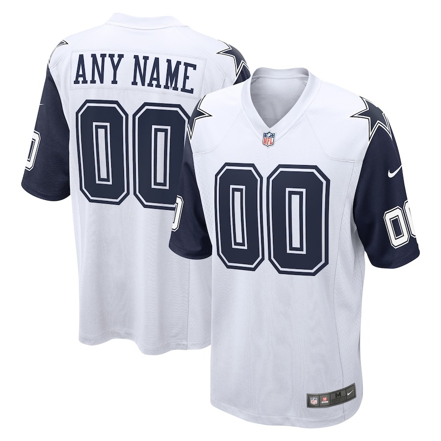 Men's Dallas Cowboys  Nike White Alternate Custom Game Jersey - ujerseystore