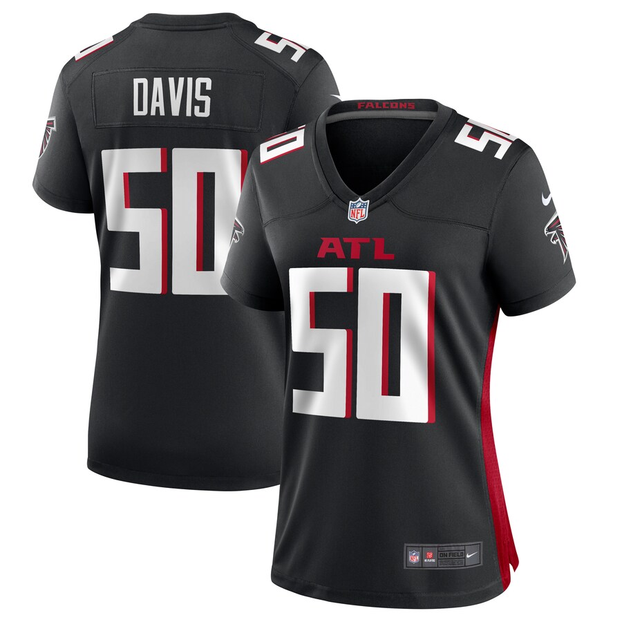 Women's Atlanta Falcons Tae Davis Nike  Black Team Game Jersey - ujerseystore