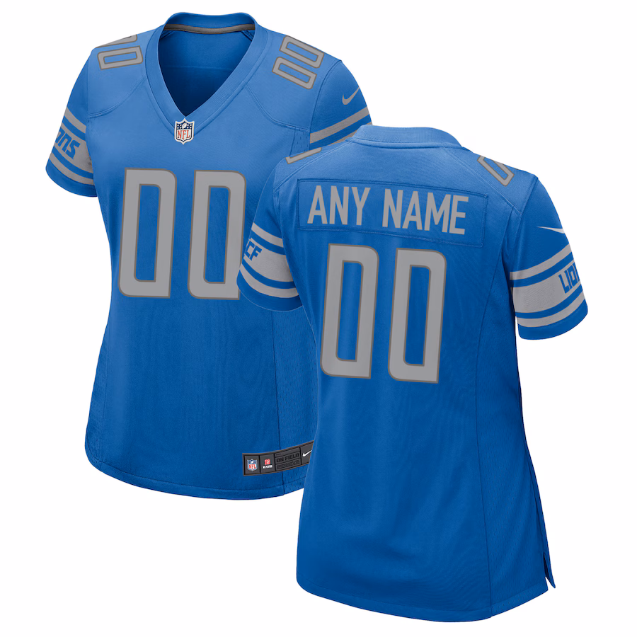 Women's Nike Blue Detroit Lions Custom Game Jersey - ujerseystore