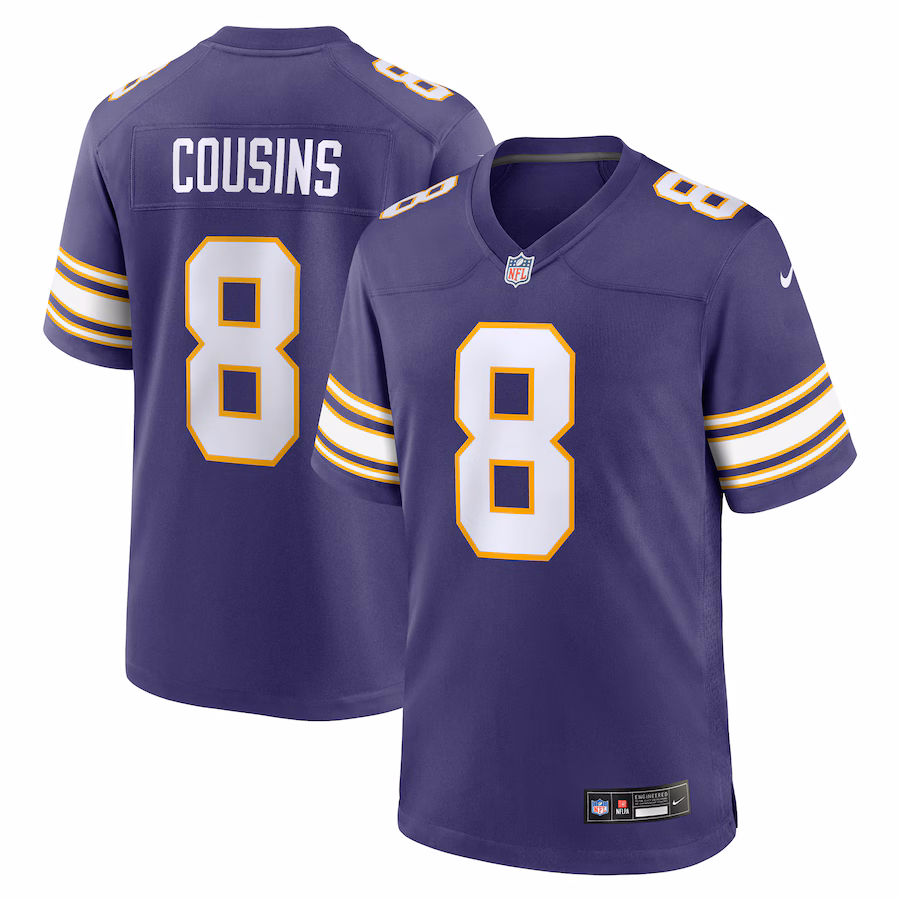 Men's Minnesota Vikings Kirk Cousins Nike Purple Classic Player Game Jersey - ujerseystore